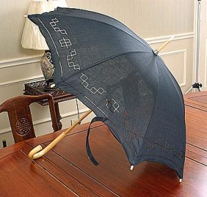Black parasols, black hemstitch parasols, black cotton parasol