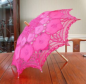 lace parasol, fuchsia rose parasols