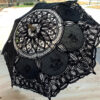 black battenburg lace parasols