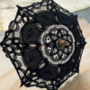 black battenburg lace parasol 7 inch